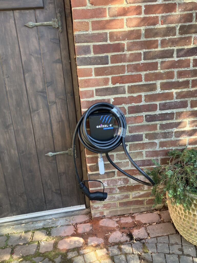 Grizzl-E outdoor EV charger installed by SparkWise Electric