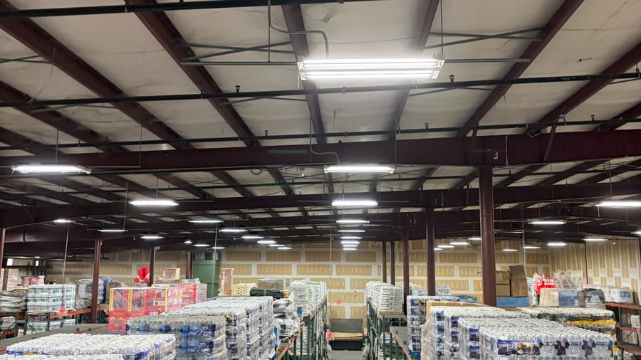 Warehouse LED lighting retrofit by SparkWise Electric in Northern Virginia