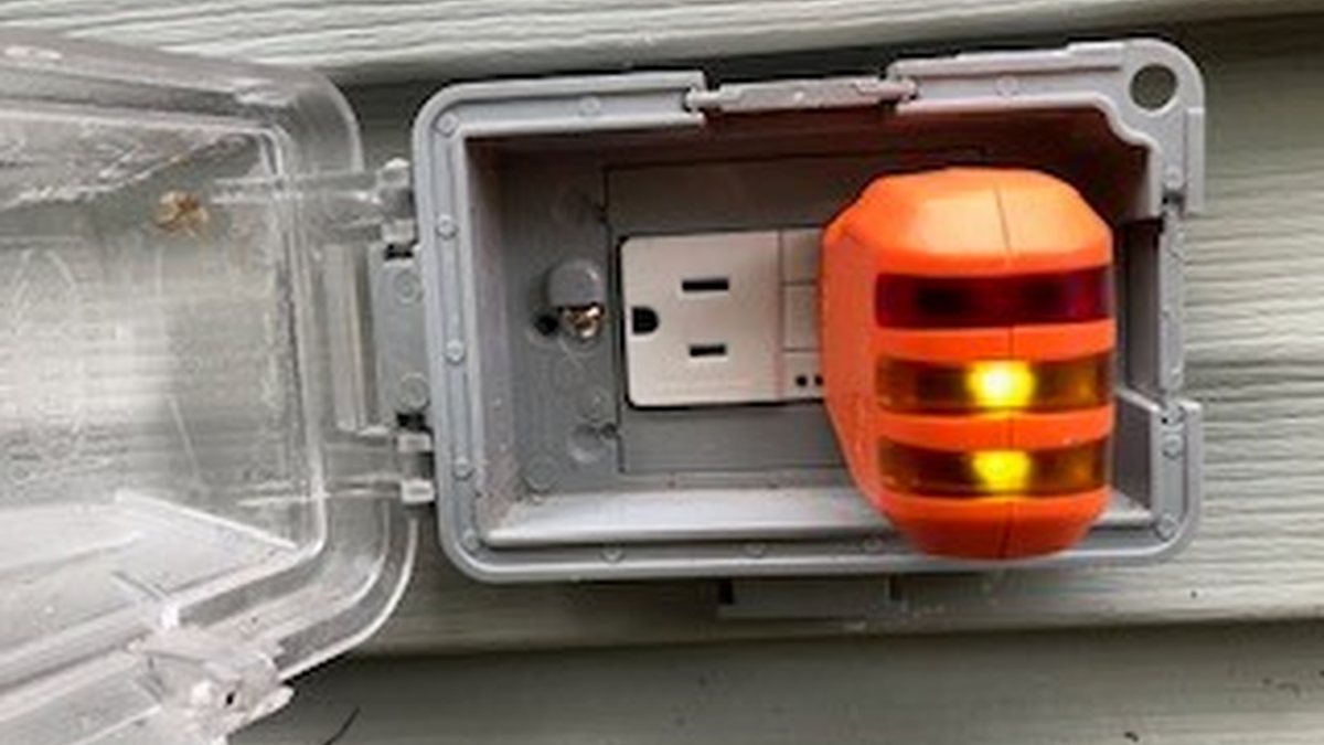 Outdoor GFCI outlet installation by SparkWise Electric in Northern Virginia