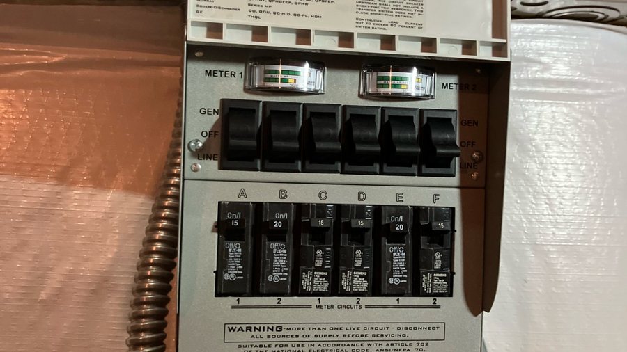 Reliance Controls PRO/TRAN 2 manual transfer switch installed in Northern Virginia home