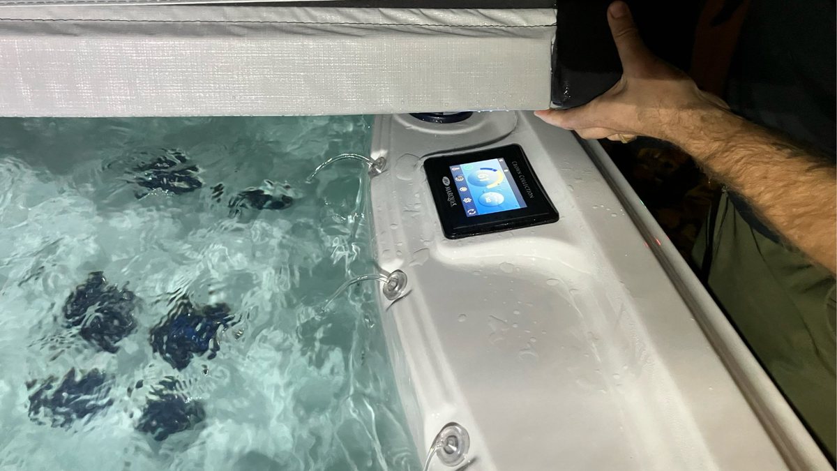 Marquis spa touchscreen control panel powered by dedicated 240V circuit installed by SparkWise Electric