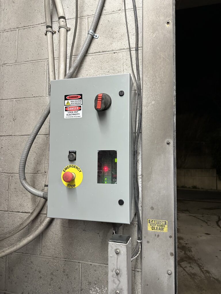 Licensed commercial electrician Arlington VA — gate automation control panel installation by SparkWise Electric