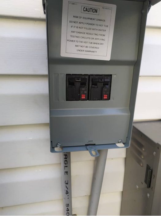 Hot tub circuit and disconnect installed in Manassas, VA by SparkWise Electric