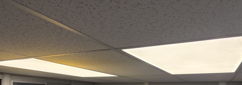 Office LED flat panel lighting upgrade in Washington DC near Union Station