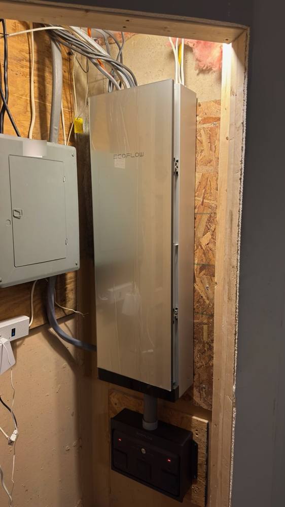 EcoFlow Smart Home Panel installed beside the main electrical panel by SparkWise Electric in Annandale VA