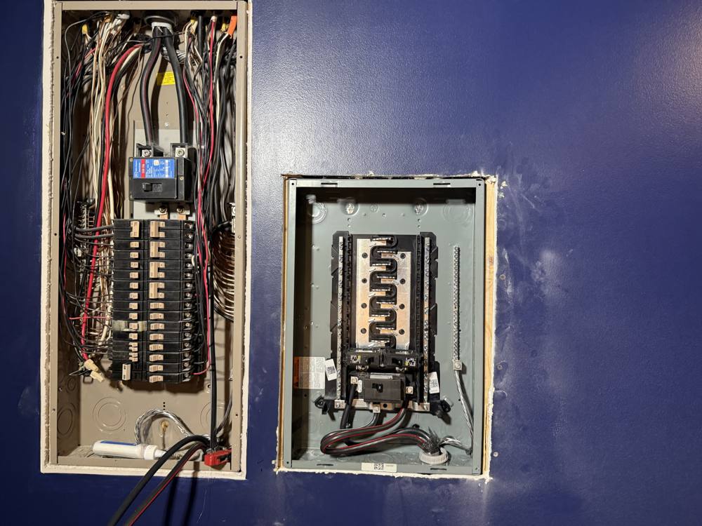 New sub-panel bus bars and feeder conductors installed by SparkWise Electric in Bealeton VA
