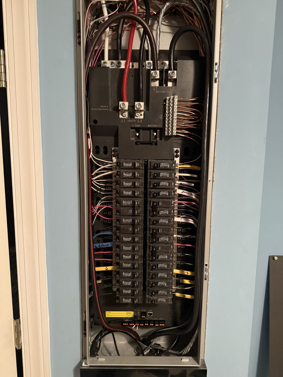 EcoFlow smart home panel and stacked battery backup installed by SparkWise Electric