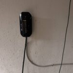 Lucid home charging station installed by SparkWise Electric in a Gainesville VA garage