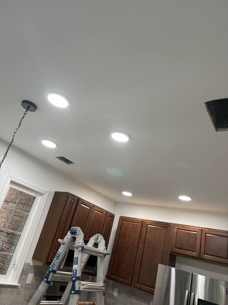 Kitchen recessed lighting installed during a fire rebuild in Manassas Park VA